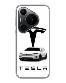 Чехол для Huawei Pura 70 PRO с картинкой «Tesla White Style»