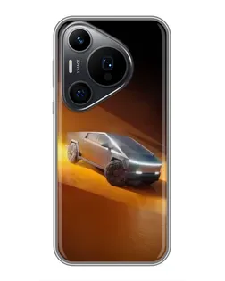 Чехол для Huawei Pura 70 PRO с картинкой «Cybertruck в пустыне»