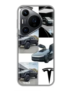 Чехол для Huawei Pura 70 PRO с картинкой «Коллаж Cybertruck Tesla»
