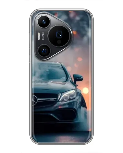 Чехол для Huawei Pura 70 PRO с картинкой «Mercedes — ночной город»