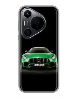 Чехол для Huawei Pura 70 PRO с картинкой «Mercedes — неоновый лого»