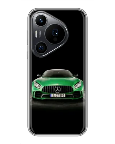 Чехол для Huawei Pura 70 PRO с картинкой «Mercedes — неоновый лого»