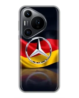 Чехол для Huawei Pura 70 PRO с картинкой «Mercedes — флаг Германии»