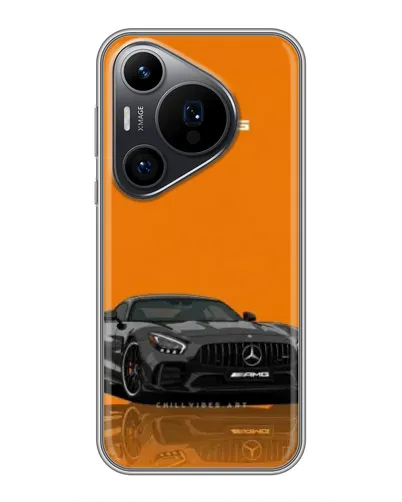 Чехол для Huawei Pura 70 PRO с картинкой «Оранжевый Mercedes AMG»