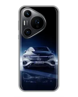 Чехол для Huawei Pura 70 PRO с картинкой «Ночной Mercedes EQ»