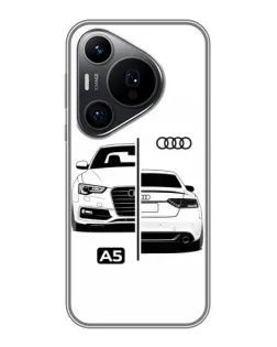 Чехол для Huawei Pura 70 PRO с картинкой «Audi — контрастный дизайн»