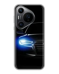 Чехол для Huawei Pura 70 PRO с картинкой «Неоновый взгляд Audi»