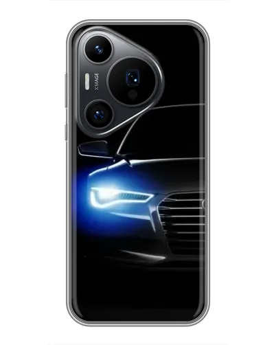 Чехол для Huawei Pura 70 PRO с картинкой «Неоновый взгляд Audi»