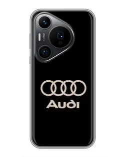 Чехол для Huawei Pura 70 PRO с картинкой «Audi — золотой логотип»