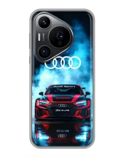 Чехол для Huawei Pura 70 PRO с картинкой «Audi Sport — неон»