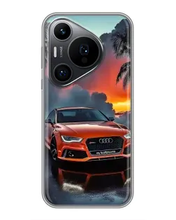Чехол для Huawei Pura 70 PRO с картинкой «Audi — закат»