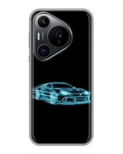 Чехол для Huawei Pura 70 PRO с картинкой «Неоновый контур Lamborghini» Чехол для Huawei Pura 70 PRO с картинкой «Неоновый контур Lamborghini»