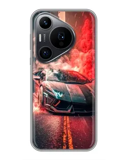 Чехол для Huawei Pura 70 PRO с картинкой «Lamborghini красный дым» Чехол для Huawei Pura 70 PRO с картинкой «Lamborghini красный дым»
