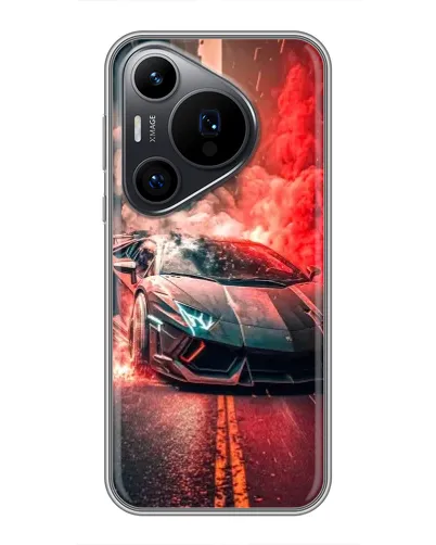 Чехол для Huawei Pura 70 PRO с картинкой «Lamborghini красный дым» Чехол для Huawei Pura 70 PRO с картинкой «Lamborghini красный дым»