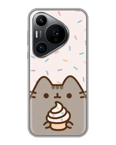 Чехол для Huawei Pura 70 PRO с картинкой «Пушин с кексом» Чехол для Huawei Pura 70 PRO с картинкой «Пушин с кексом»