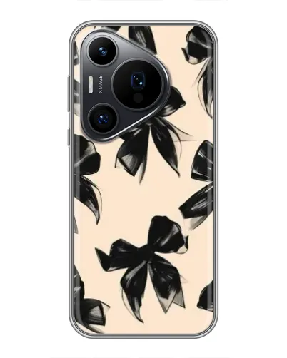 Чехол для Huawei Pura 70 PRO с картинкой «Паттерн черные банты»