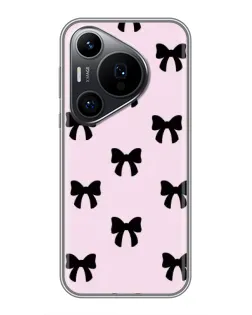 Чехол для Huawei Pura 70 PRO с картинкой «Черные банты Coquette»