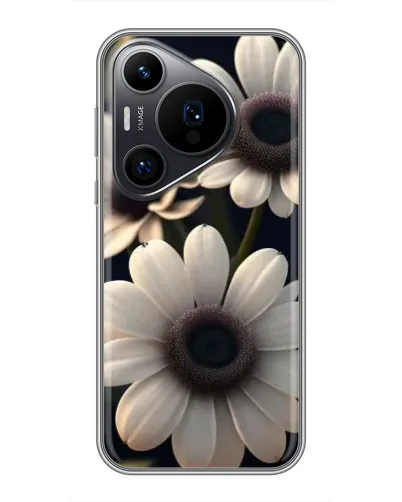 Чехол для Huawei Pura 70 PRO с картинкой «Белые маргаритки макро»