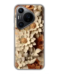 Чехол для Huawei Pura 70 PRO с картинкой «Бежевый флористический декор» Чехол для Huawei Pura 70 PRO с картинкой «Бежевый флористический декор»