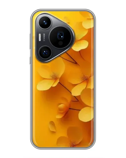 Чехол для Huawei Pura 70 PRO с картинкой «Золотые лепестки»