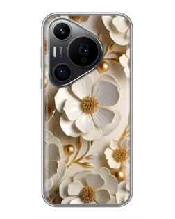Чехол для Huawei Pura 70 PRO с картинкой «Белие бумажние цвети» Чехол для Huawei Pura 70 PRO с картинкой «Белие бумажние цвети»