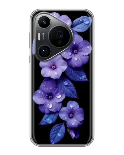 Чехол для Huawei Pura 70 PRO с картинкой «Фиолетовые цветы с росою»