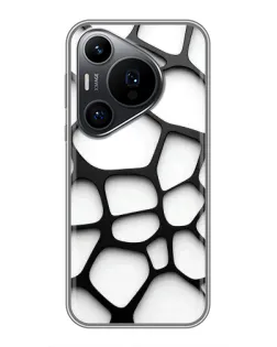 Чехол для Huawei Pura 70 PRO с картинкой «Белая объемная сетка» Чехол для Huawei Pura 70 PRO с картинкой «Белая объемная сетка»