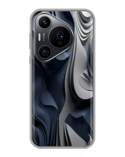 Чехол для Huawei Pura 70 PRO с картинкой «Объемные синие складки» Чехол для Huawei Pura 70 PRO с картинкой «Объемные синие складки»