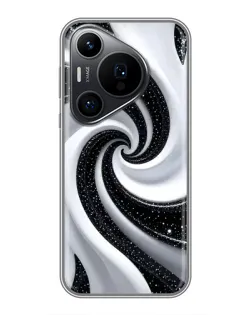 Чехол для Huawei Pura 70 PRO с картинкой «Черно-белая спираль»