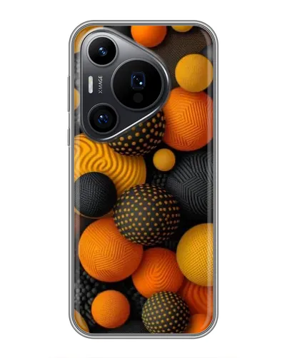 Чехол для Huawei Pura 70 PRO с картинкой «Объемные оранжевые сферы» Чехол для Huawei Pura 70 PRO с картинкой «Объемные оранжевые сферы»