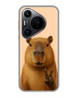 Чехол для Huawei Pura 70 PRO с картинкой «Капибара виктория»