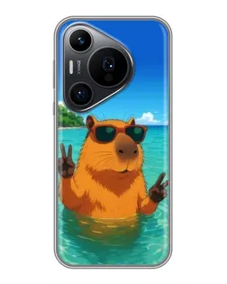 Чехол для Huawei Pura 70 PRO с картинкой «Морская капибара»