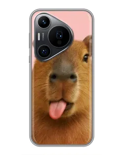 Чехол для Huawei Pura 70 PRO с картинкой «Капибара с языком»
