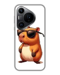Чехол для Huawei Pura 70 PRO с картинкой «Капибара в очках»