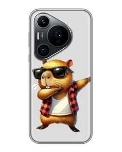 Чехол для Huawei Pura 70 PRO с картинкой «Капибара рэпер даб»