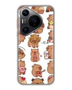 Чехол для Huawei Pura 70 PRO с картинкой «Стикерпак с капибарами»