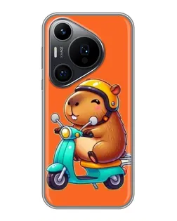 Чехол для Huawei Pura 70 PRO с картинкой «Капибара на скутере»