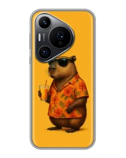 Чехол для Huawei Pura 70 PRO с картинкой «Капибара на отдыхе»