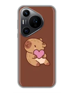 Чехол для Huawei Pura 70 PRO с картинкой «Капибара с сердцем»