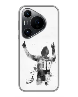 Чехол для Huawei Pura 70 PRO с картинкой «Черно-белый силуэт Месси» Чехол для Huawei Pura 70 PRO с картинкой «Черно-белый силуэт Месси»