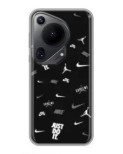 Чехол для Huawei Pura 70 Ultra с картинкой «Nike Black Pattern»