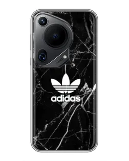 Чехол для Huawei Pura 70 Ultra с картинкой «Белый мрамор Adidas»