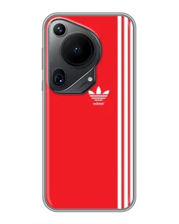 Чехол для Huawei Pura 70 Ultra с картинкой «Красный минимализм Adidas»