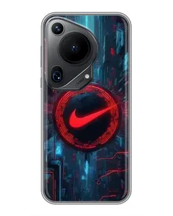 Чехол для Huawei Pura 70 Ultra с картинкой «Техногенный стиль Nike»