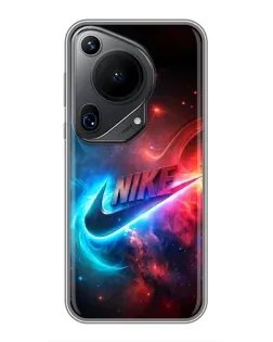Чехол для Huawei Pura 70 Ultra с картинкой «Огненный логотип Nike»