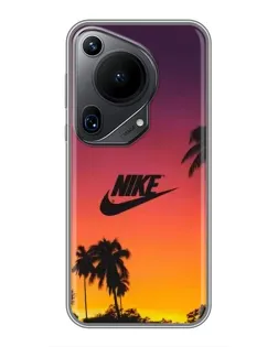 Чехол для Huawei Pura 70 Ultra с картинкой «Nike на закате солнца»