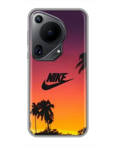 Чехол для Huawei Pura 70 Ultra с картинкой «Nike на закате солнца»