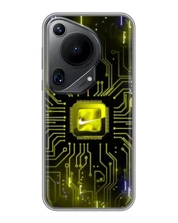 Чехол для Huawei Pura 70 Ultra с картинкой «Nike — золотая искра»