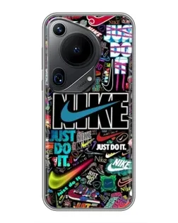 Чехол для Huawei Pura 70 Ultra с картинкой «Яркий коллаж Nike»