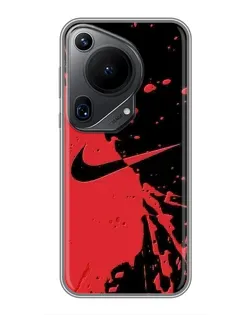 Чехол для Huawei Pura 70 Ultra с картинкой «Красные брызги Nike»